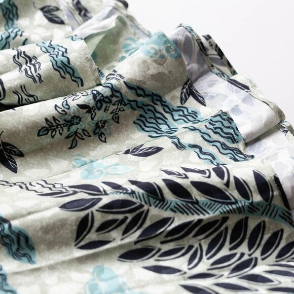 SALONI Fleur E Green Floral Printed Satin Open-Back Midi Dress - Size 2 - Picture 10 of 11